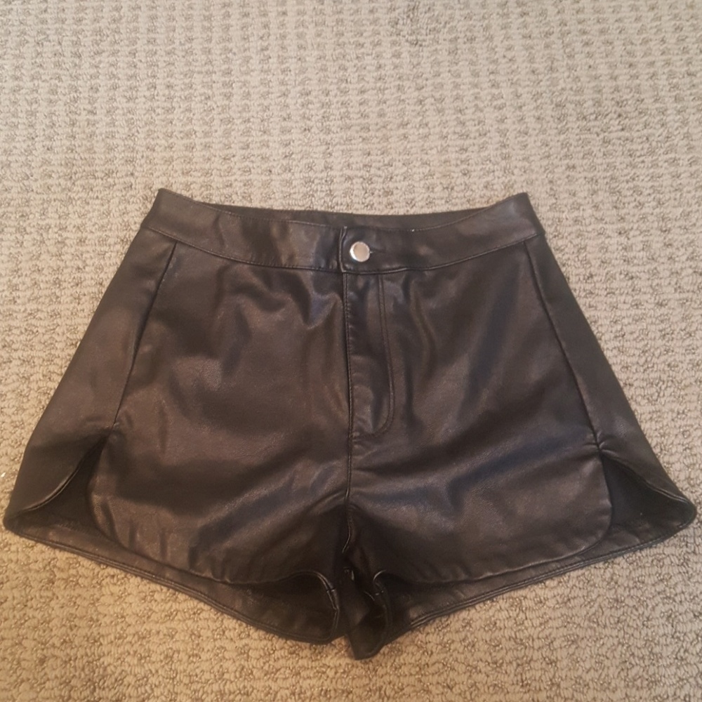 Leather shorts